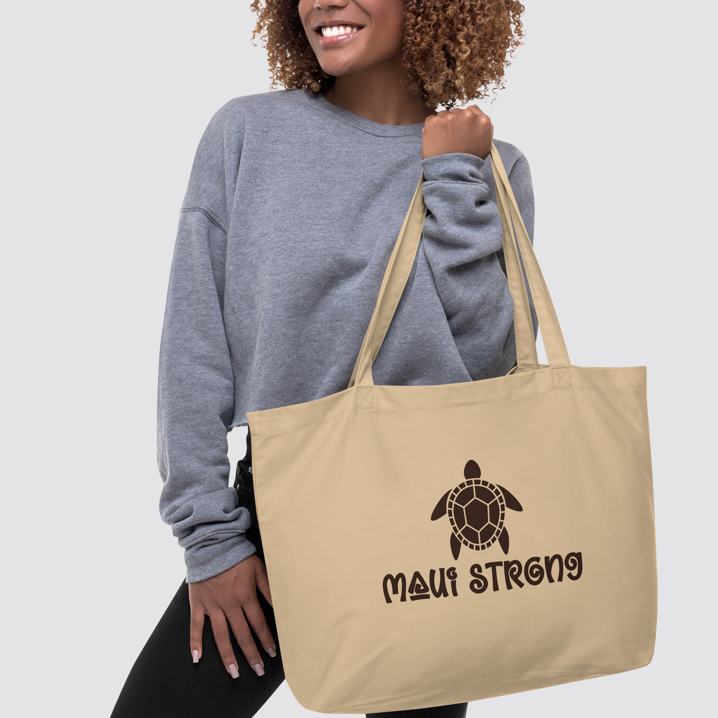 Maui Strong Honu Organic Tote Bag (XL)