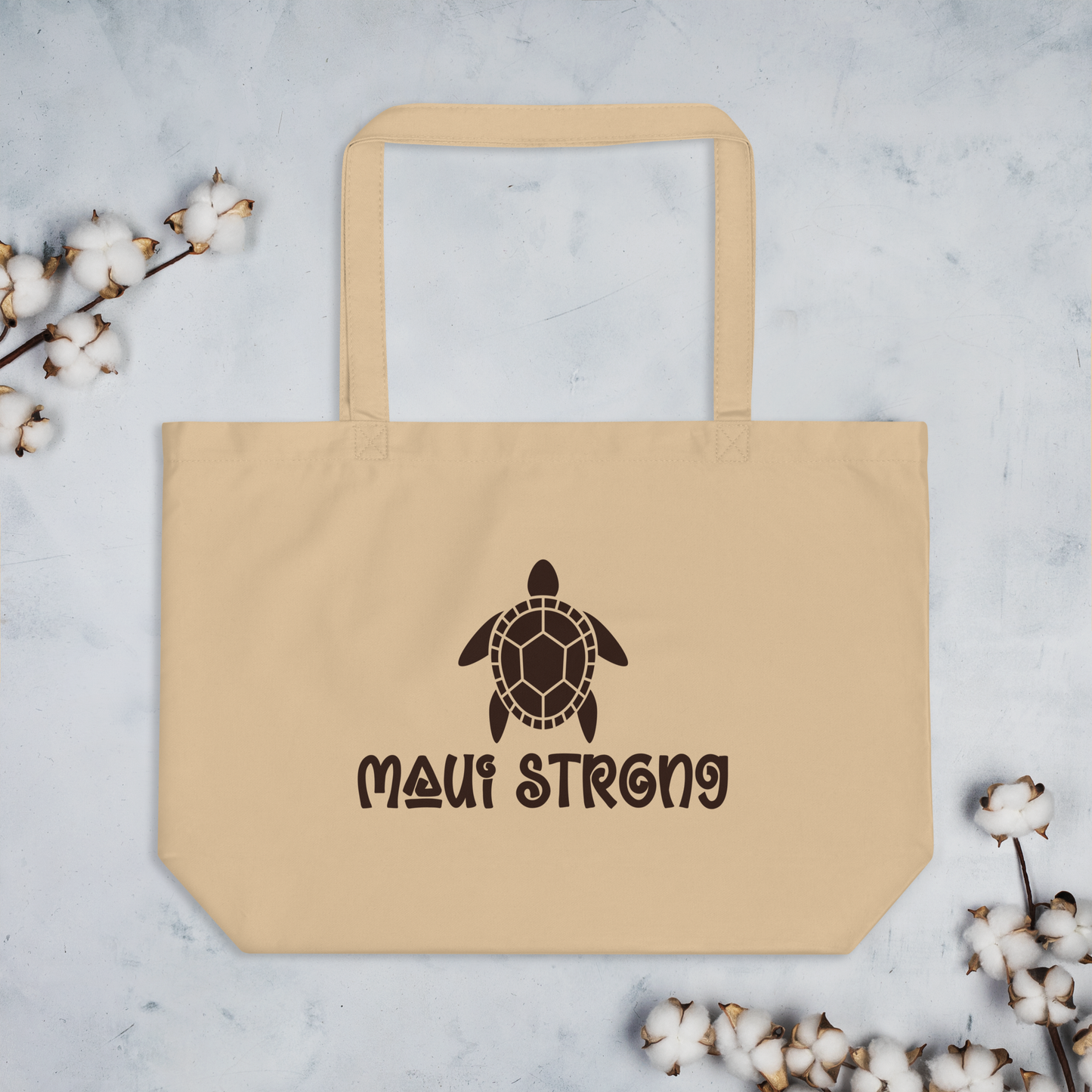 Maui Strong Honu Organic Tote Bag (XL)