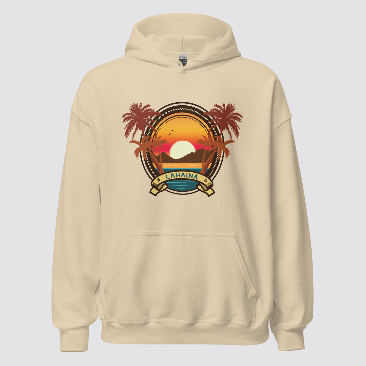 Vintage Lāhainā Youth Hoodie (Unisex, Tan)